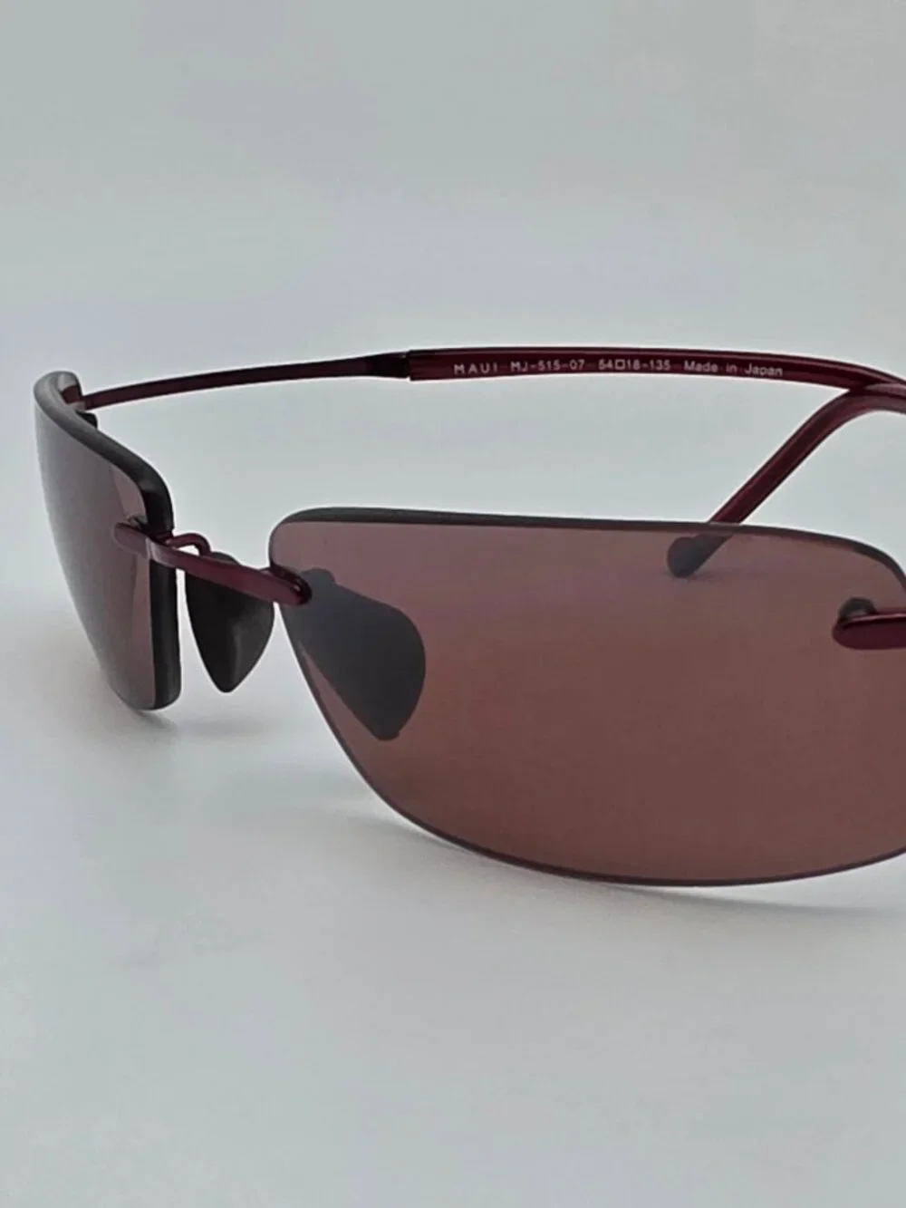 Maui Jim MJ-515-07 Little Beach Burgundy Titanium Polarized Maui Rose Sunglasses